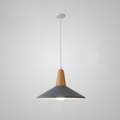 Nordic Minimalist Macaron Solid Color Aluminum Wood 1-Light Pendant Light