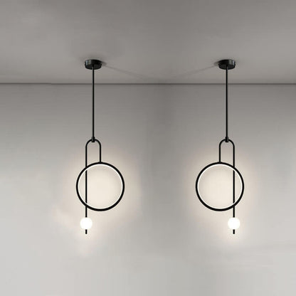 European Minimalist Light Luxury Circular Hardware Acrylic LED Chandelier