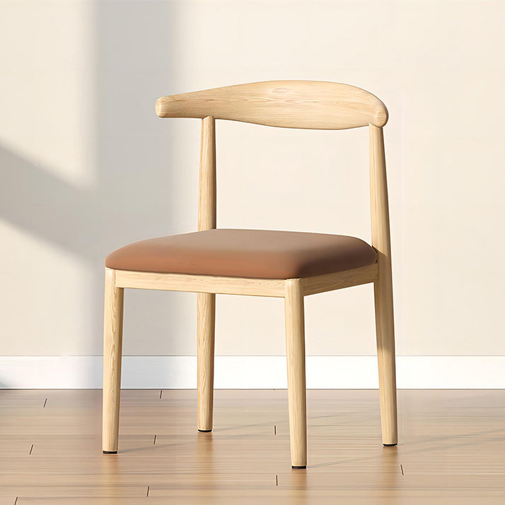 Modern Simplicity Microfiber Leather Fabric Carbon Steel Sponge Emulsion Square Dining Chair Backrest For Dining Room