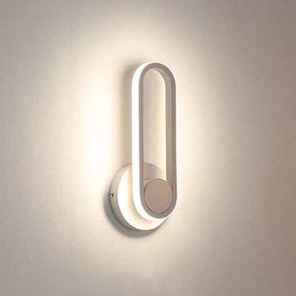 Contemporary Simplicity Iron Oval Ring Rotatable LED Wall Sconce Lamp For Bedroom