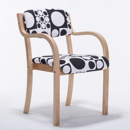 Contemporary Nordic Wood Cotton Linen Fabric PU Leather Velvet Sponge Square Dining Chair Backrest Armrest For Dining Room