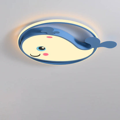 Cartoon Creative Dolphin Circle LED Kids Flush Mount Ceiling Light