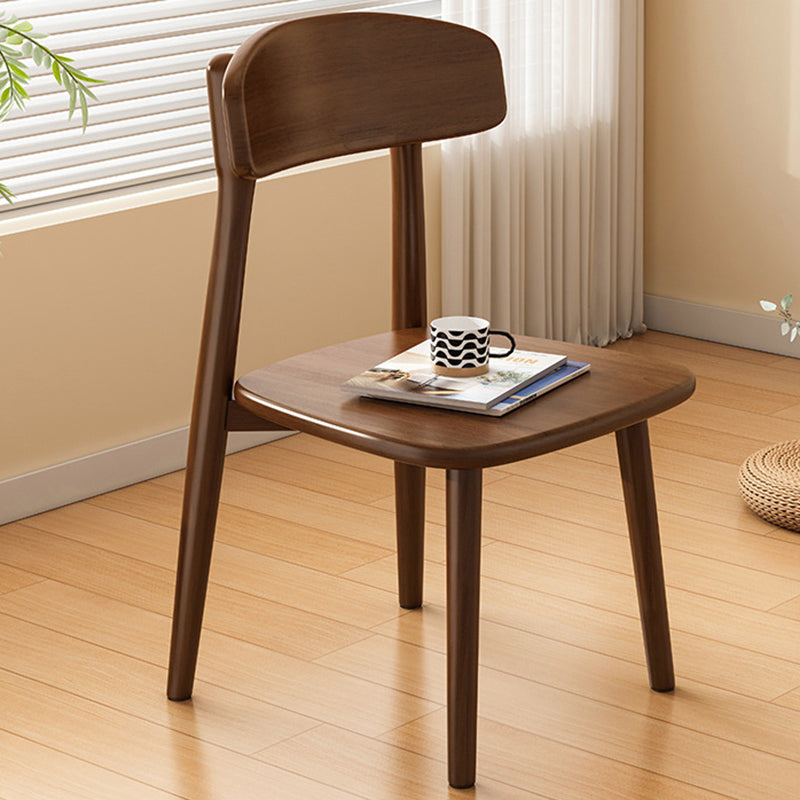 Modern Minimalist Square PU Leather Fabric Solid Wood Dining Chair Backrest For Dining Room