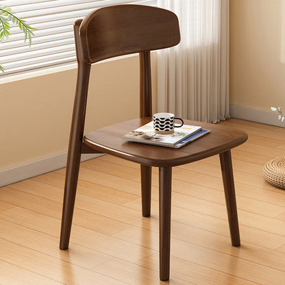 Modern Minimalist Square PU Leather Fabric Solid Wood Dining Chair Backrest For Dining Room