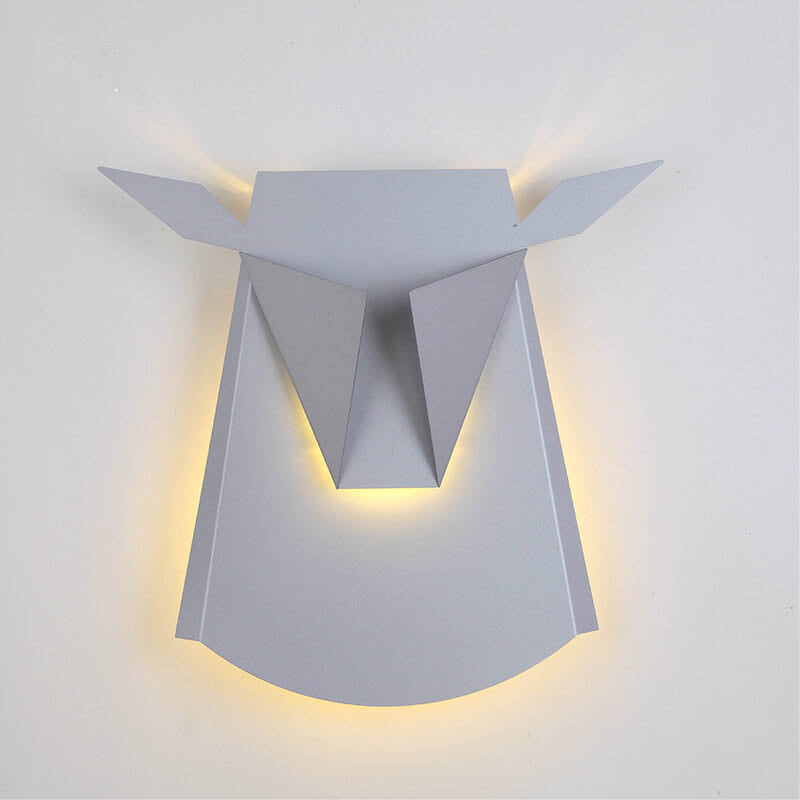 Contemporary Creative Iron Bull Head Shape LED Wall Sconce Lamp For Bedroom