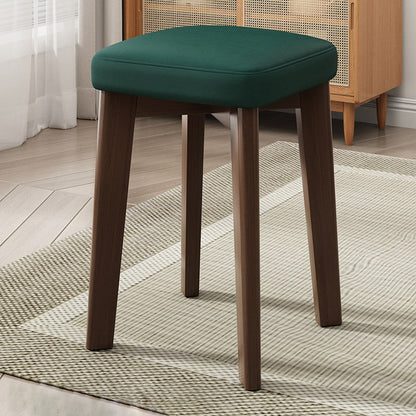 Modern Minimalist Square Upholstered Wood Technology Cloth Faux Leather Dining Chair Backless For Dining Room