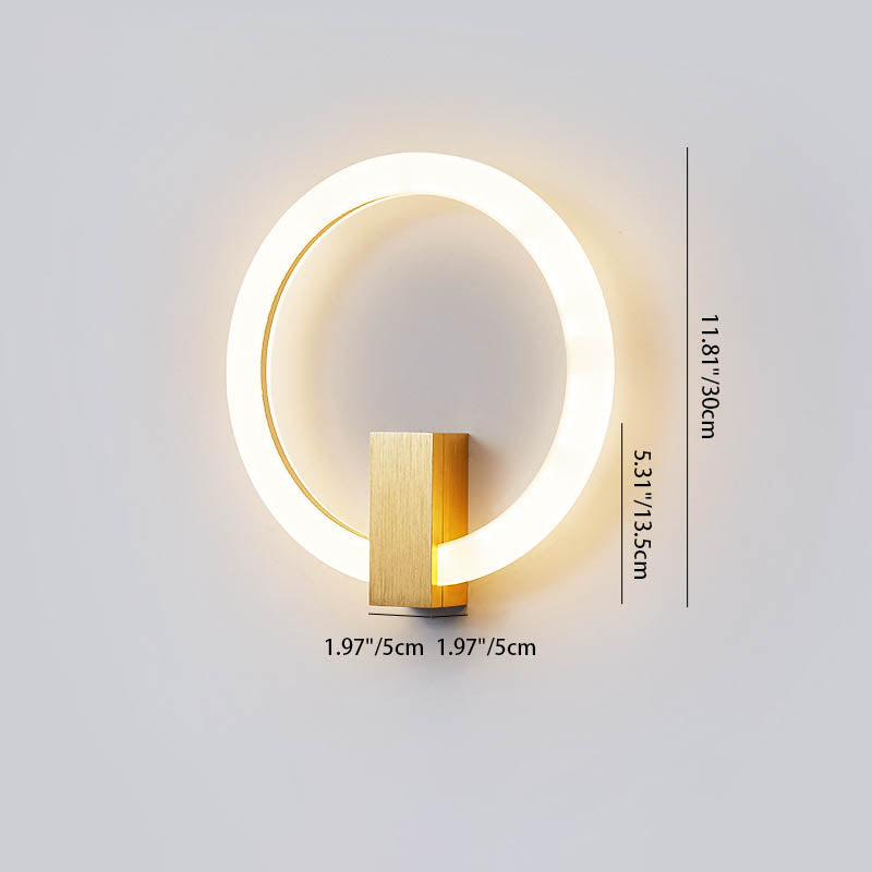 Modern Minimalist Round Iron Aluminum PVC LED Wall Sconce Lamp For Bedroom