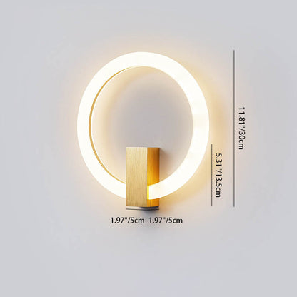 Modern Minimalist Round Iron Aluminum PVC LED Wall Sconce Lamp For Bedroom