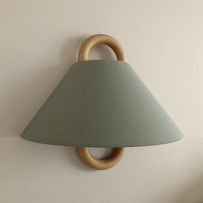 Modern Original Solid Wood Pleated Semi-Circle 1-Light Wall Sconce Lamp
