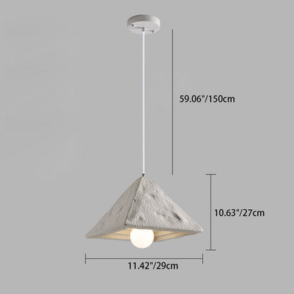 Contemporary Nordic Plexiglas Triangular Tapered 1-Light Pendant Light For Dining Room