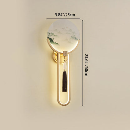 Modern Transitional Round Fawn All Copper Glass Silicone LED Wall Sconce Lamp For Living Room
