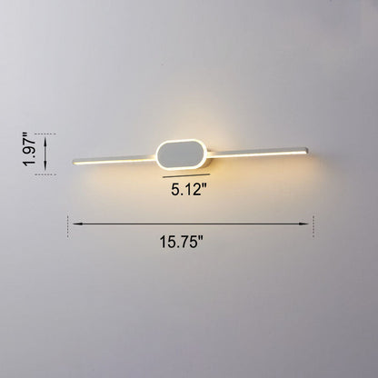 Modern Minimalist Long Strip Oval Base Vanity Light LED Wall Sconce Lamp