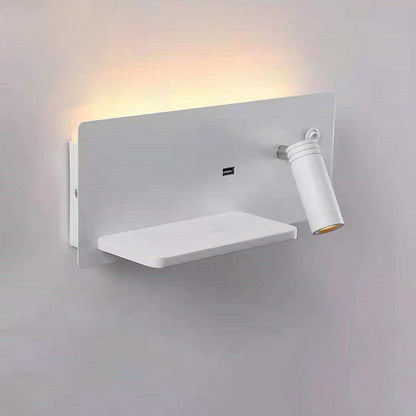 Contemporary Industrial Rectangular USB Rechargeable LED Rotatable Spotlight Wall Sconce Lamp For Bedroom