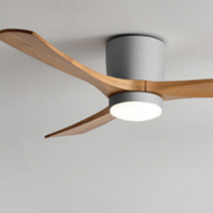 Contemporary Scandinavian Copper Wood Acrylic Fan LED Semi-Flush Mount Ceiling Fan Light For Living Room