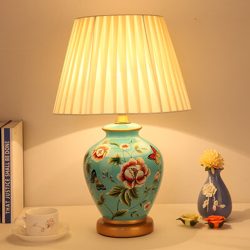 Modern Creative Warm Ceramic Cylindrical 1-Light Table Lamp