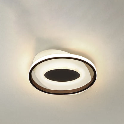 مصباح سقف LED معدني هندسي معاصر من الحديد بتصميم اسكندنافي، يُثبّت في الردهة 