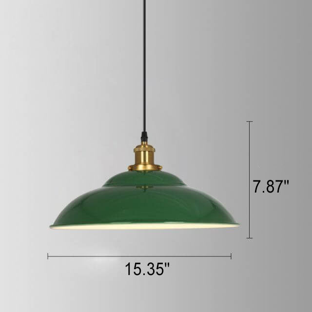 Industrial Vintage Green Iron Dome Cone 1-Light Pendant Light