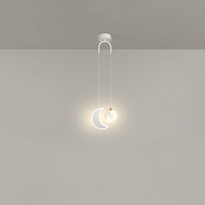 Contemporary Creative Cartoon Acrylic Aircraft Moon Shade LED Kids Chandelier For Bedroom