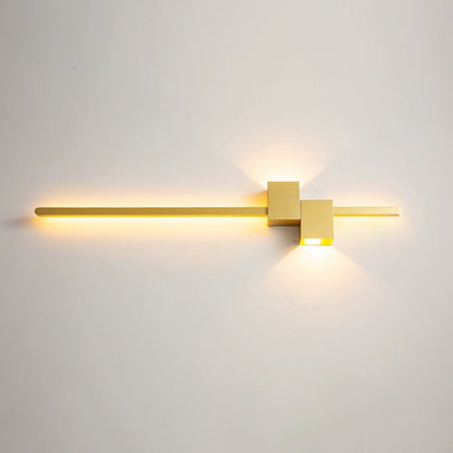 Modern Minimalist Strip Rectangle Iron Aluminum LED Wall Sconce Lamp For Living Room