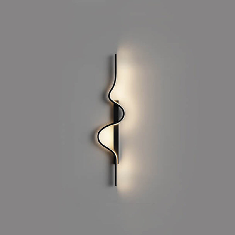 مصباح حائط LED من الألومنيوم بتصميم موجة طويلة عصري وبسيط لغرفة المعيشة