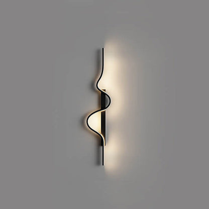 مصباح حائط LED من الألومنيوم بتصميم موجة طويلة عصري وبسيط لغرفة المعيشة