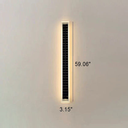 Minimalist Outdoor Solar Rectangular Strip Waterproof Patio LED Wall Sconce Lamp
