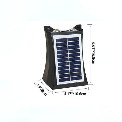 مصباح حائط LED شبه منحرف ABS PMMA مقاوم للماء يعمل بالطاقة الشمسية بتصميم عصري بسيط للفناء الخارجي 