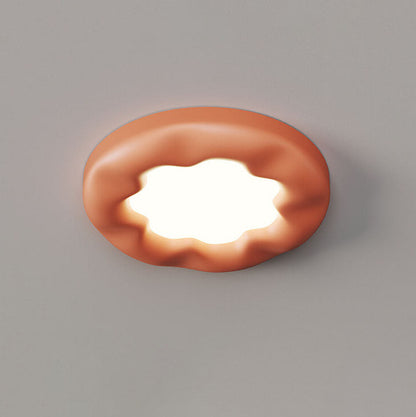 Modern Cream Flower Design Resin Acrylic LED Flush Mount Ceiling Light