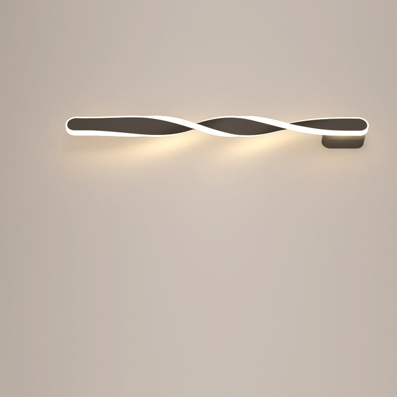 مصباح حائط LED طويل من الألومنيوم والسيليكون بتصميم حلزوني عصري بسيط لغرفة المعيشة 