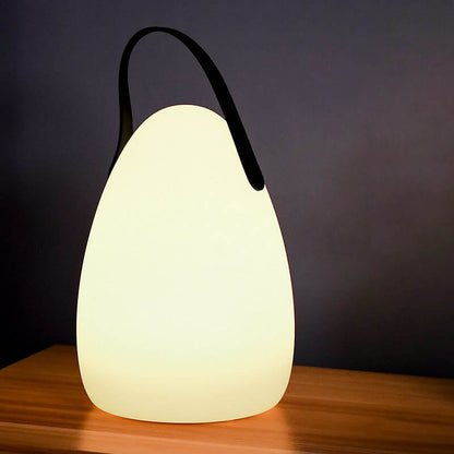 モダンでシンプルなプラスチック製ラウンドスクエアハンドLEDテーブルランプ（屋外パティオ用） 