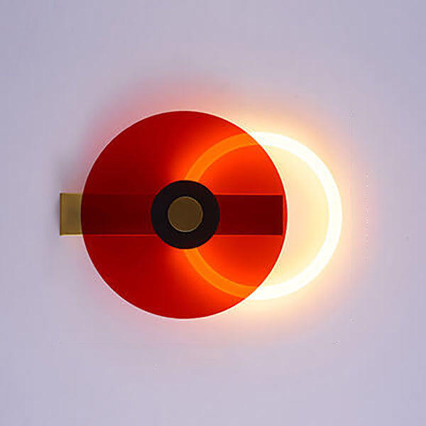 モダンなカラーの明るいアクリル製ラウンドLEDウォールスコンスランプ
