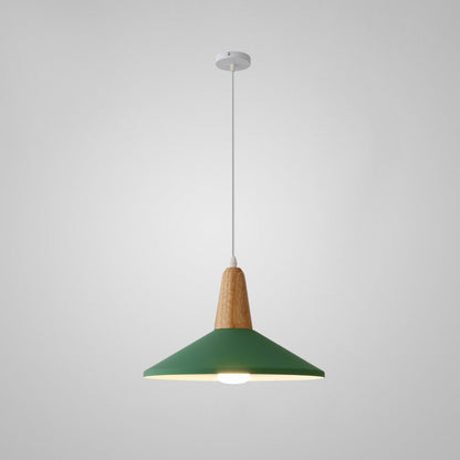 Nordic Minimalist Macaron Solid Color Aluminum Wood 1-Light Pendant Light
