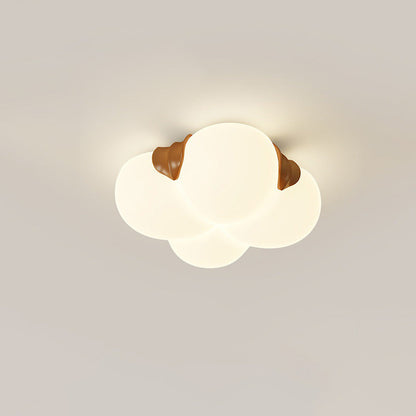 Modern Art Deco Bubble Flower PE Iron LED Flush Mount Ceiling Light For Bedroom