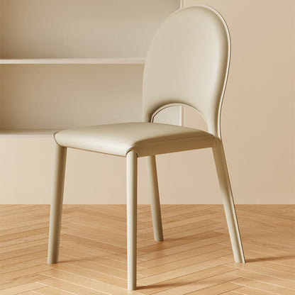 Contemporary Nordic Square Oval Faux Leather Carbon Steel Dining Chair Backrest For Dining Room