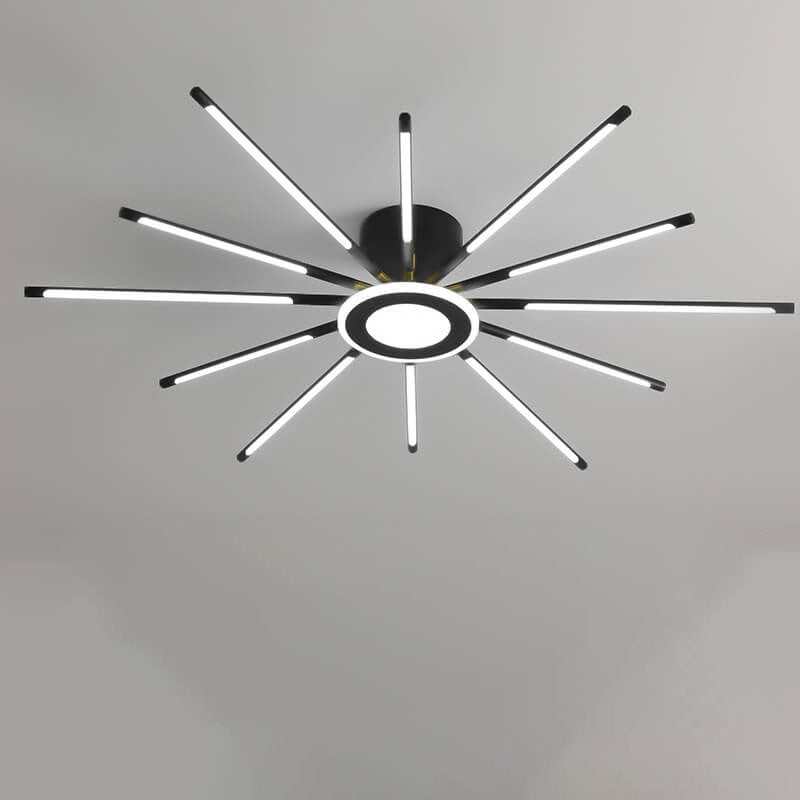 Modern Creative Strip Fireworks LED Semi- Flush Mount Ceiling Light