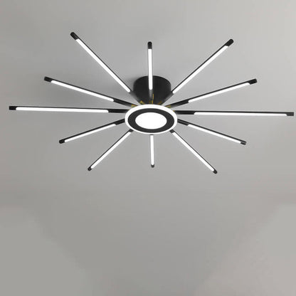 Modern Creative Strip Fireworks LED Semi- Flush Mount Ceiling Light