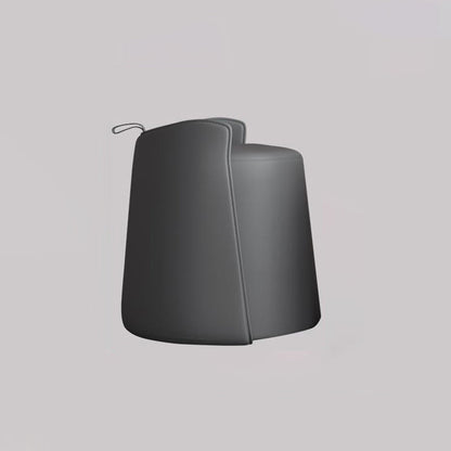 Modern Luxury Microfiber Leather Wood Frame Cylinder Vanity Stool Swivel For Bedroom