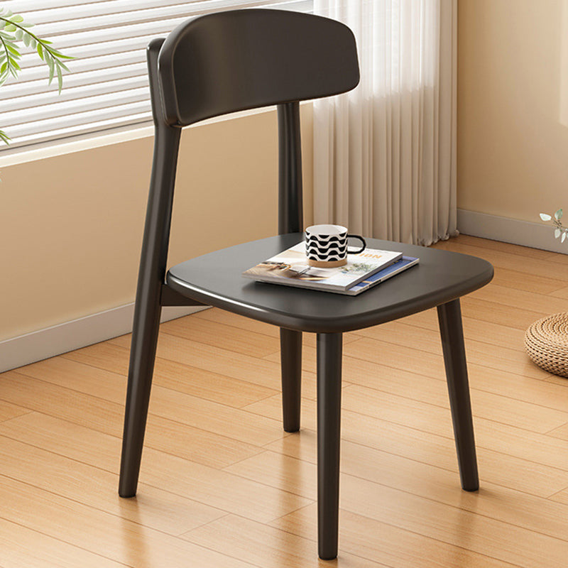 Modern Minimalist Square PU Leather Fabric Solid Wood Dining Chair Backrest For Dining Room