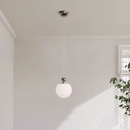 Modern Minimalist Round Ball Iron Glass 1-Light Pedant Light For Bedroom