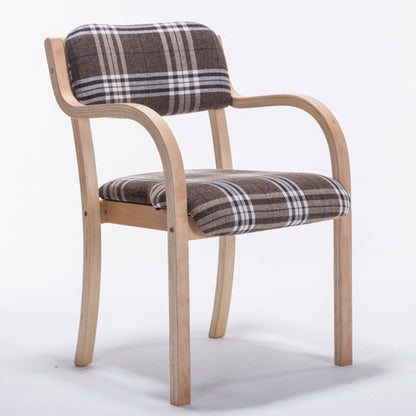 Contemporary Nordic Wood Cotton Linen Fabric PU Leather Velvet Sponge Square Dining Chair Backrest Armrest For Dining Room