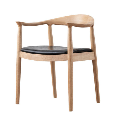 Traditional Vintage Braided Rope Wood Legs Square Dining Chair Backrest Armrest For Dining Room