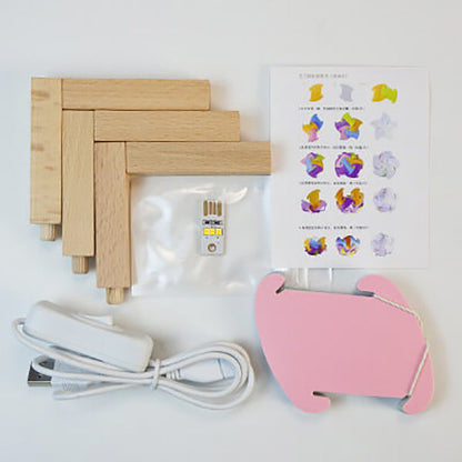 Creative DIY Round Hydrangea Combination Design LED Night Light Table Lamp