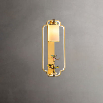 مصباح حائط LED بتصميم عقدة حلقية من النحاس الصيني الحديث 
