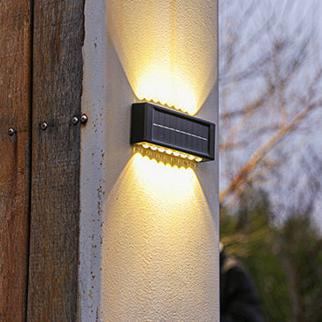 モダンでシンプルなソーラー防水長方形ABS PVC LED壁取り付け用燭台ランプ（屋外パティオ用） 