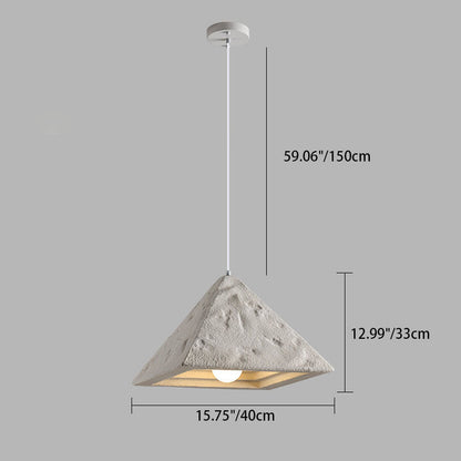 Contemporary Nordic Plexiglas Triangular Tapered 1-Light Pendant Light For Dining Room