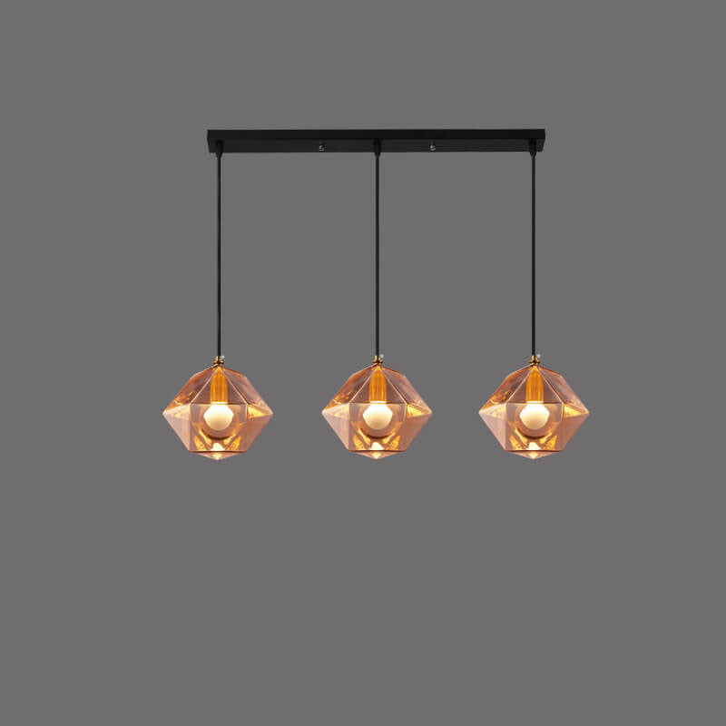 Nordic Light Luxury Wrought Iron Glass 1/3-Light Chandelier