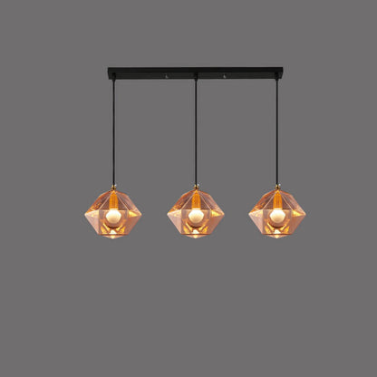 Nordic Light Luxury Wrought Iron Glass 1/3-Light Chandelier