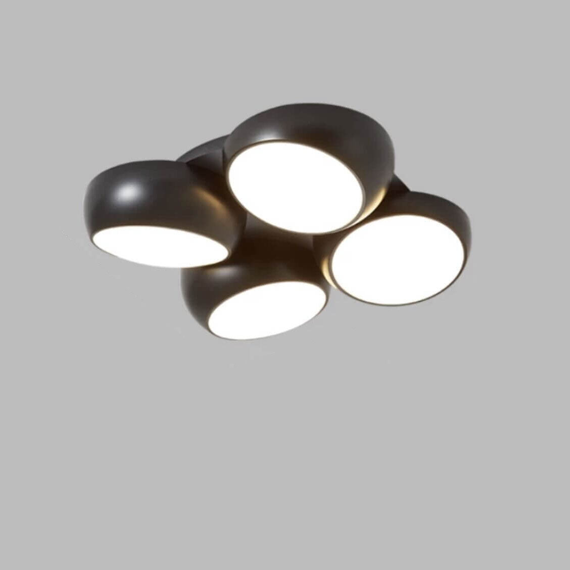 Scandinavian Modern Minimalist Iron Plastic Round LED Semi-Flush Mount Ceiling Light