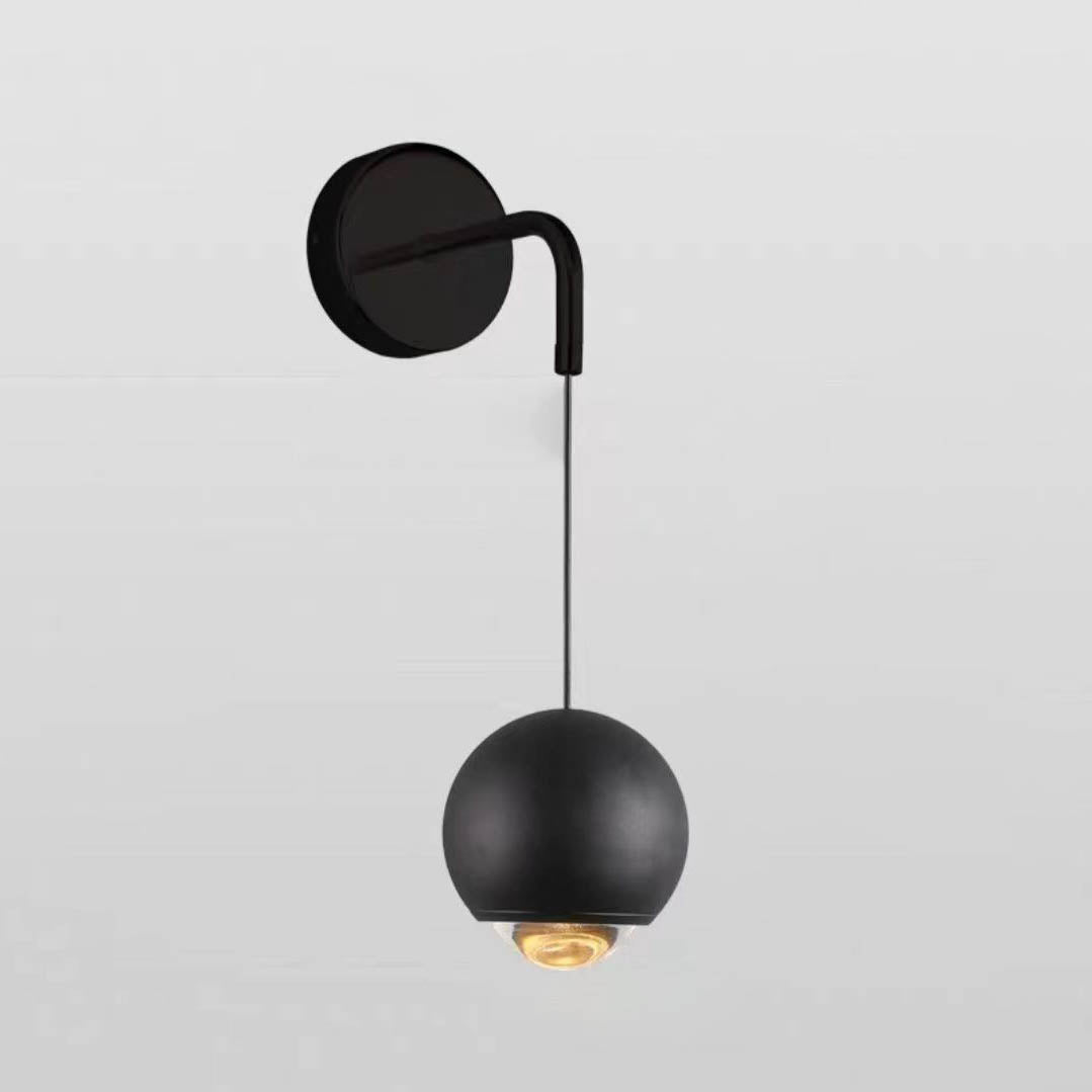 Modern Minimalist Round Ball Aluminum Glass LED Wall Sconce Lamp For Bedroom
