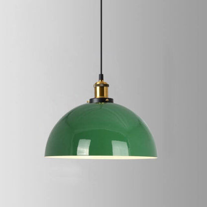 Industrial Vintage Green Iron Dome Cone 1-Light Pendant Light